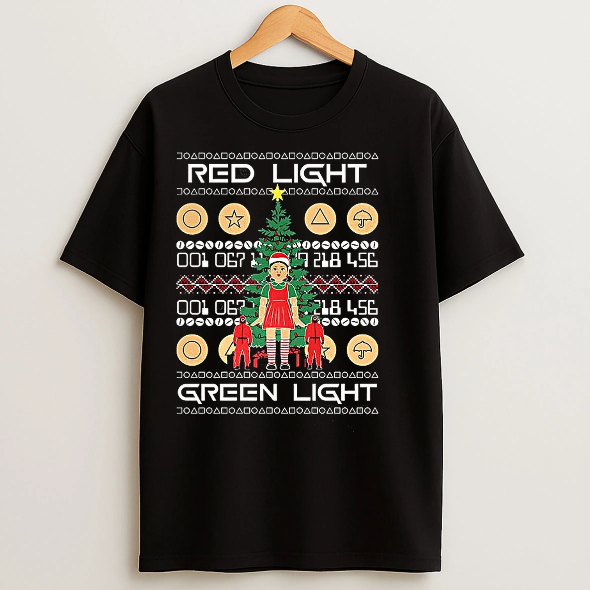Classic Squid Games Red Light Green Light Sleeping Ugly Christmas T Shirts