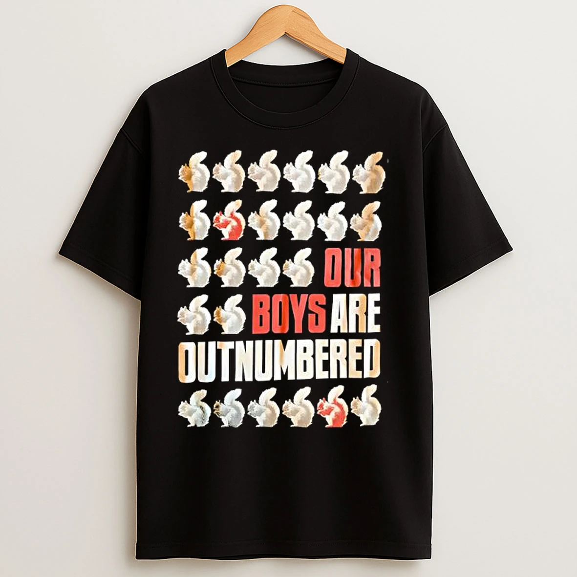 Classic Squirrels Our Boys Are Outnumbered T Shirts