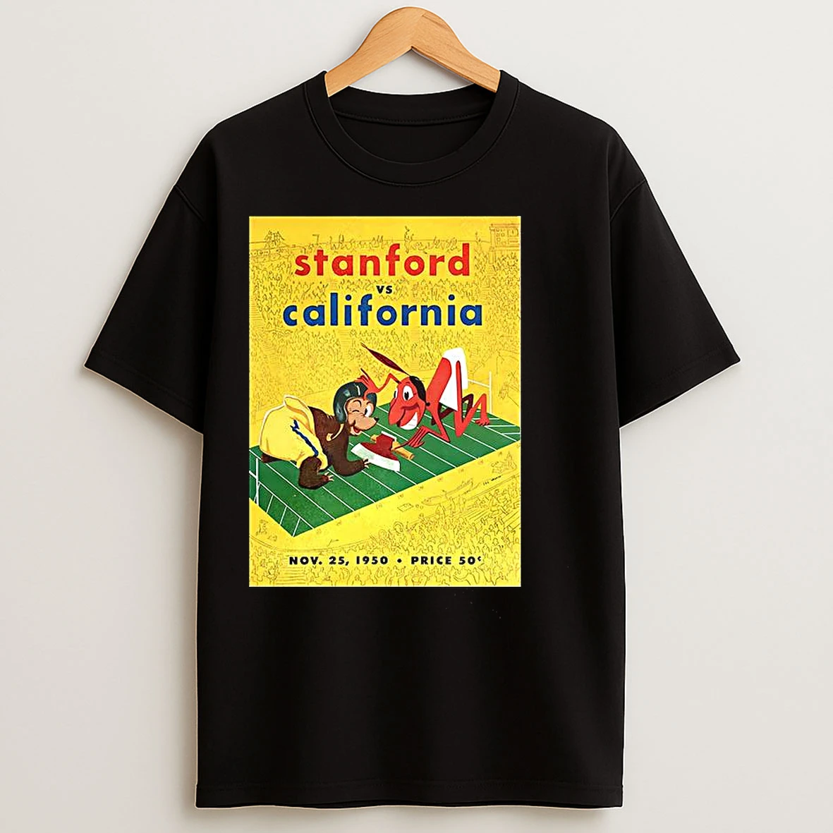 Classic Stanford Indians Vs California Bears Big Game 1950 Mascot T Shirts