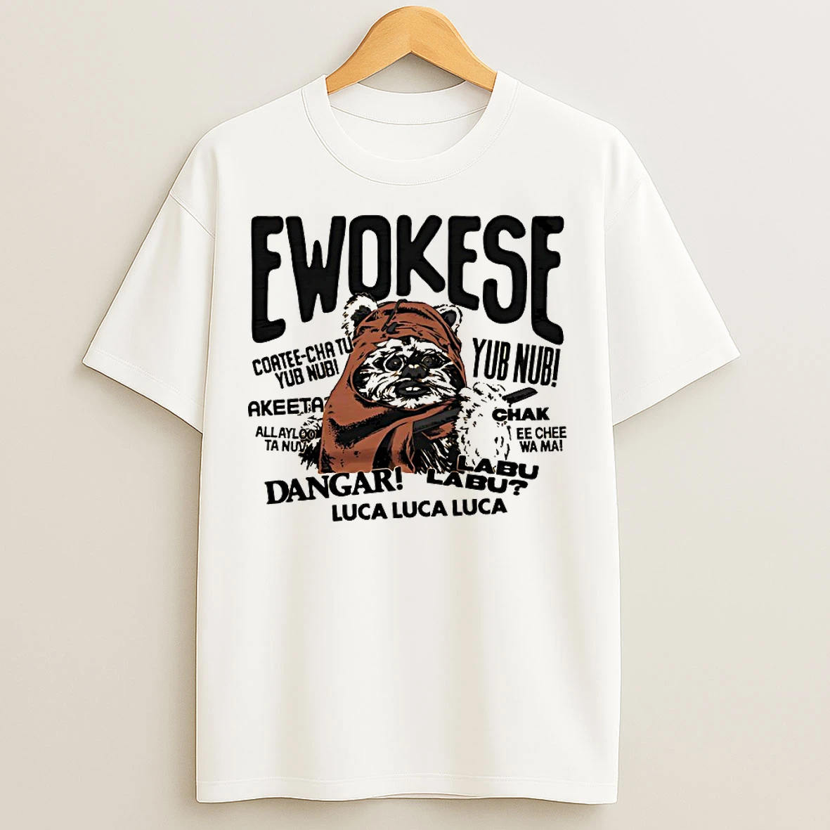 Classic Star Wars Ewokese Dangar Labu Luca T Shirts