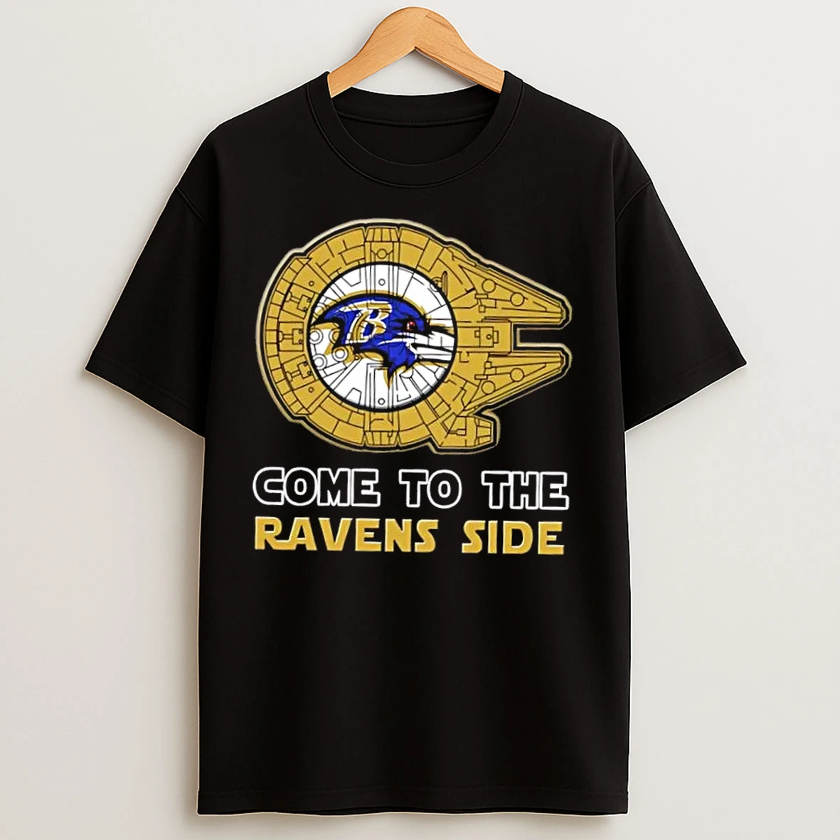 Classic Star Wars Come To The Baltimore Ravens Side T Shirts