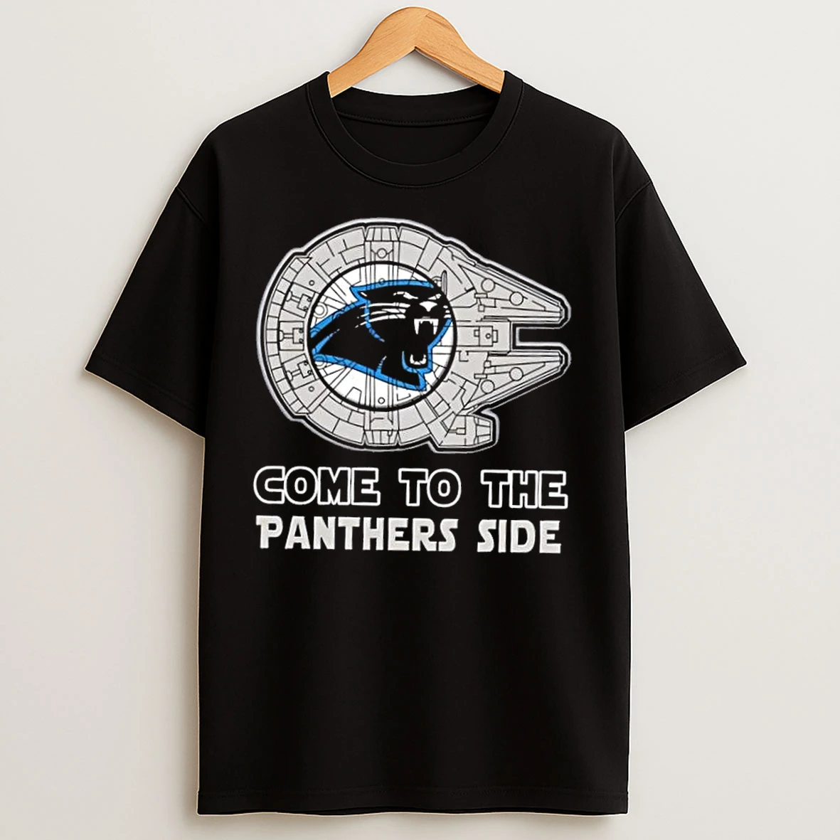 Classic Star Wars Come To The Carolina Panthers Side T Shirts