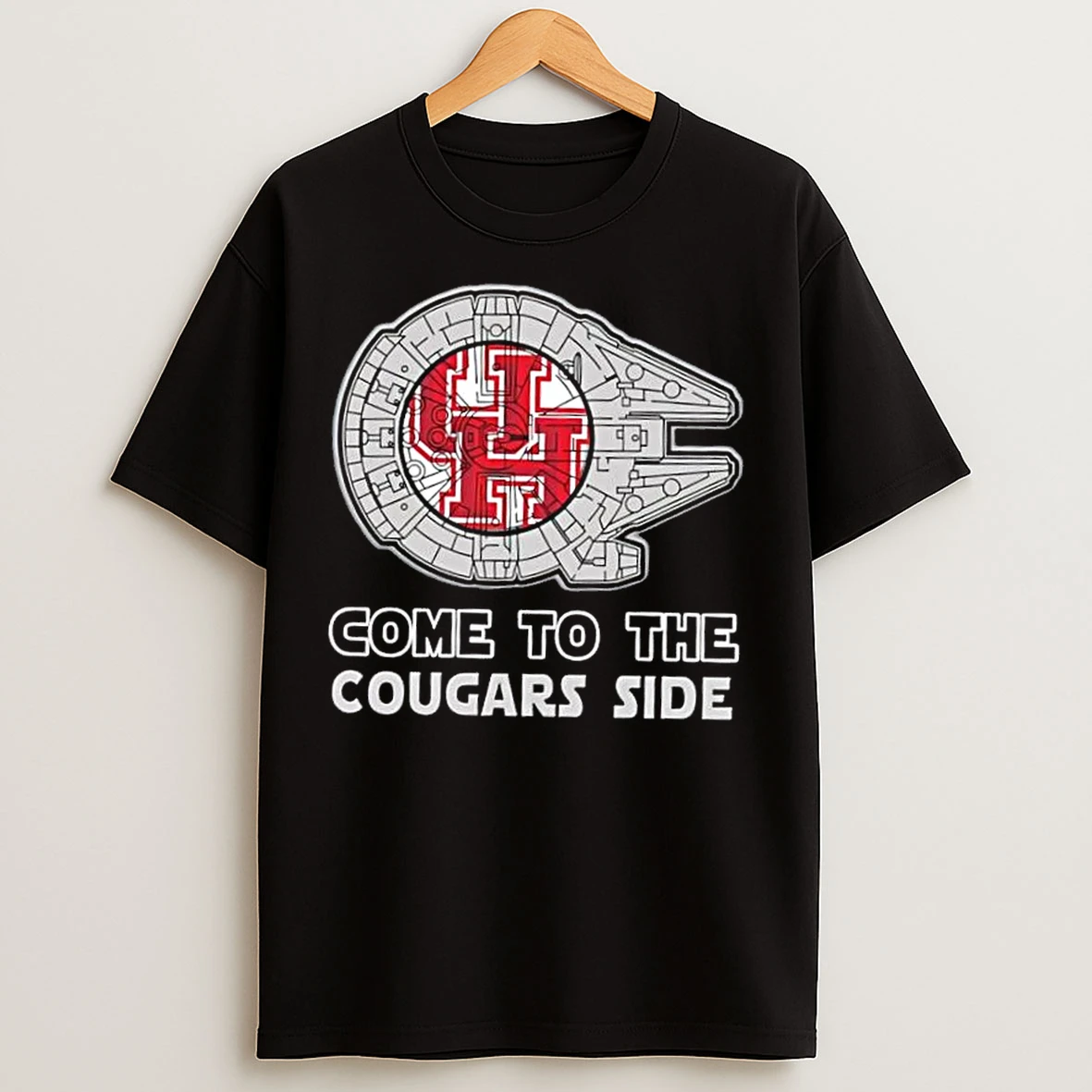 Classic Star Wars Come To The Houston Cougars Side T Shirts