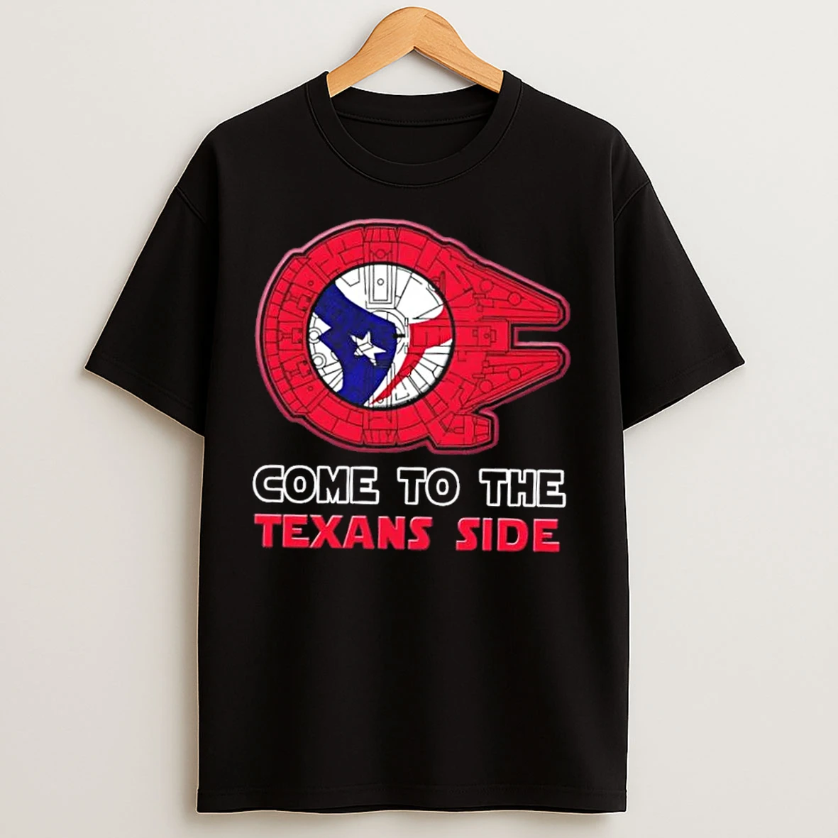 Classic Star Wars Come To The Houston Texans Side T Shirts
