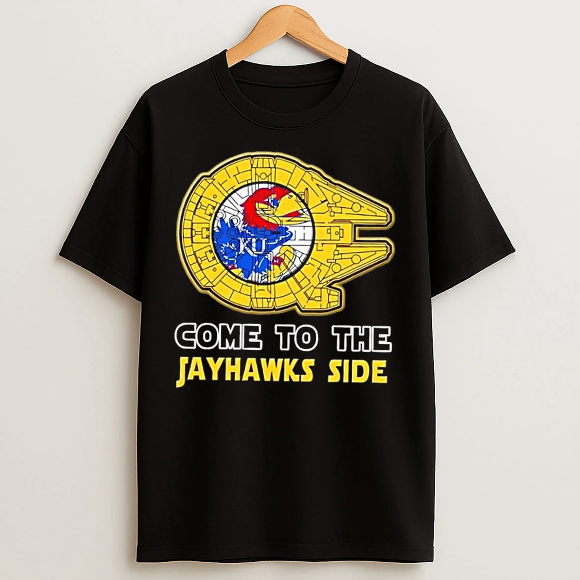 Classic Star Wars Come To The Kansas Jayhawks Side T Shirts