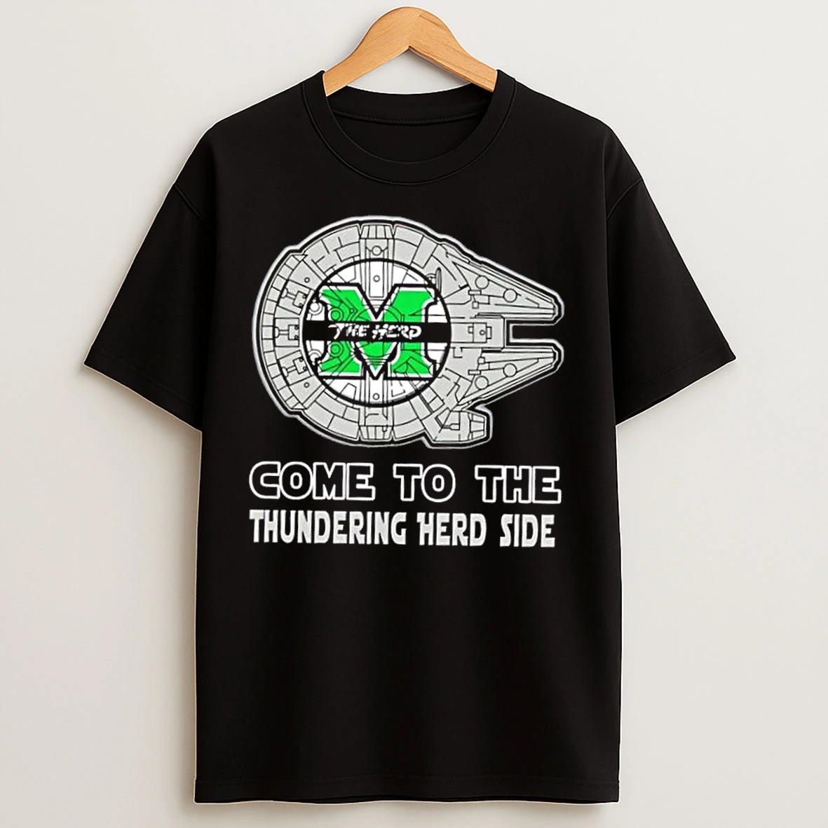 Classic Star Wars Come To The Marshall Thundering Herd Side T Shirts