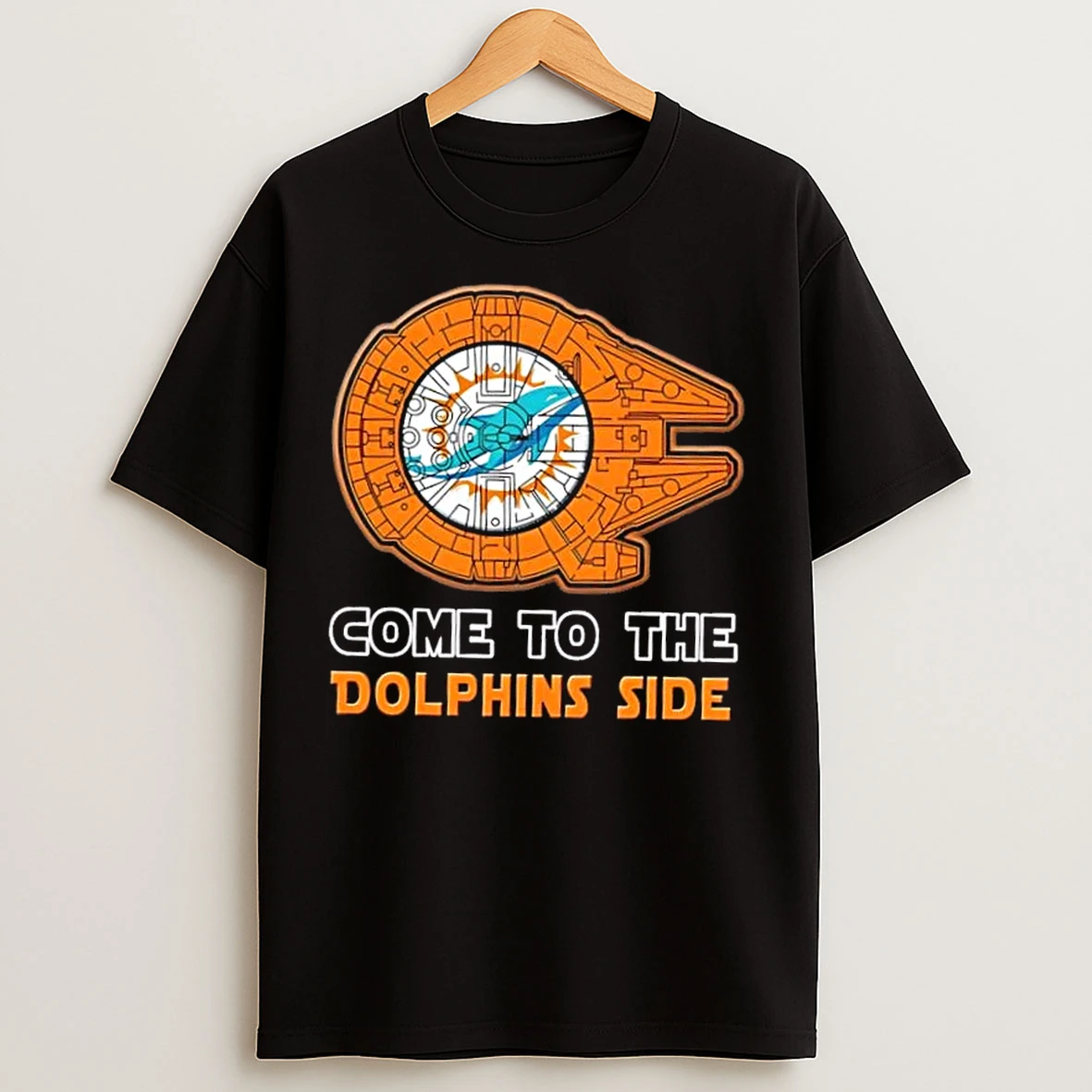 Classic Star Wars Come To The Miami Dolphins Side T Shirts