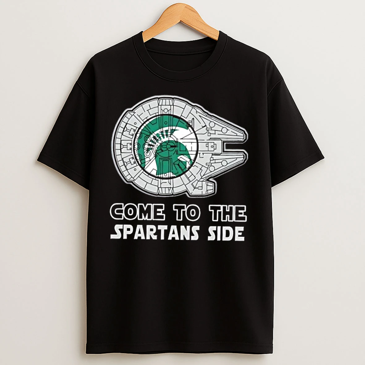 Classic Star Wars Come To The Michigan State Spartans Side T Shirts