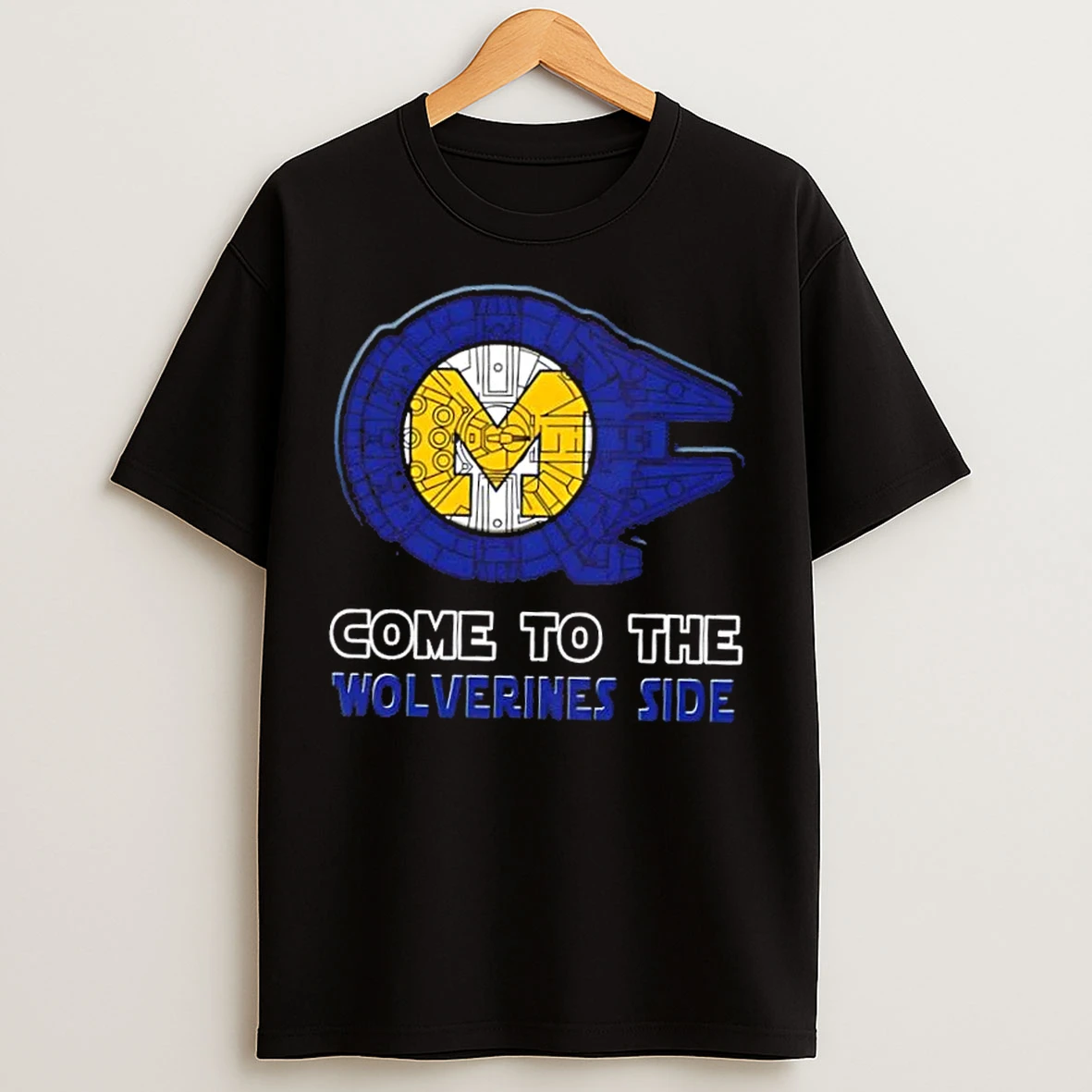 Classic Star Wars Come To The Michigan Wolverines Side T Shirts