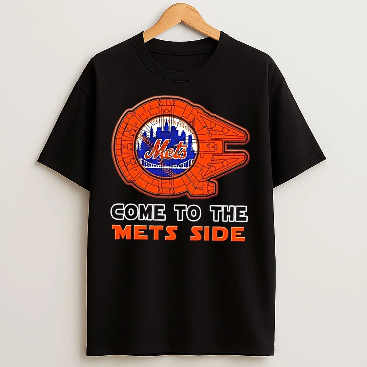 Classic Star Wars Come To The New York Mets Side T Shirts