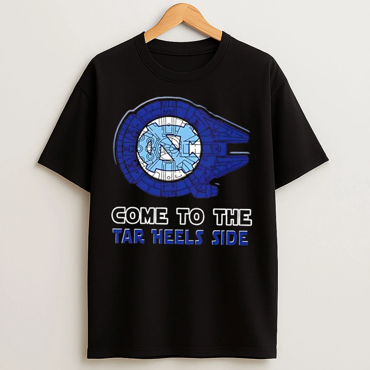 Classic Star Wars Come To The North Carolina Tar Heels Side T Shirts