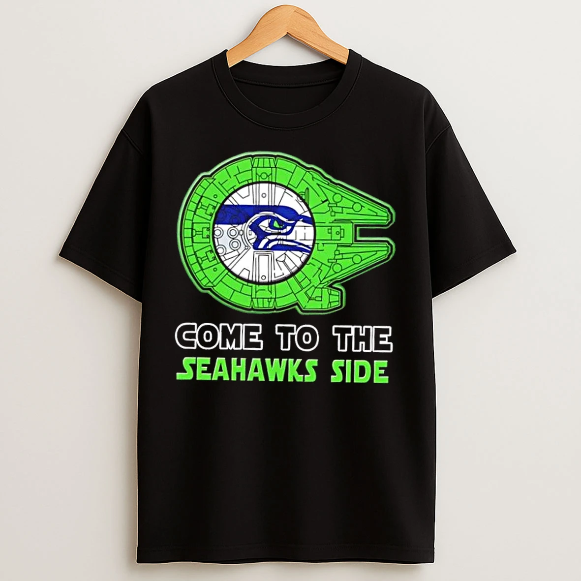 Classic Star Wars Come To The Seattle Seahawks Side T Shirts