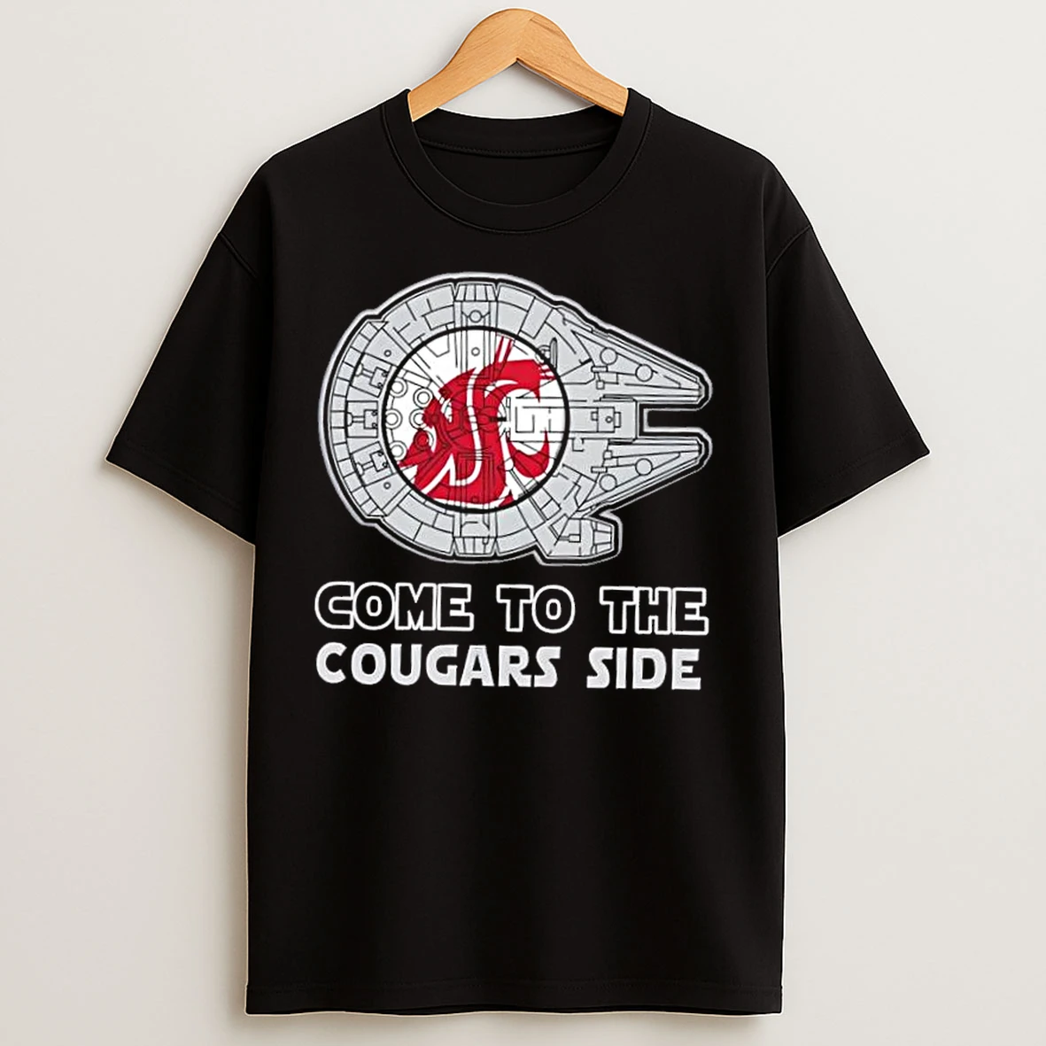 Classic Star Wars Come To The Washington State Cougars Side T Shirts