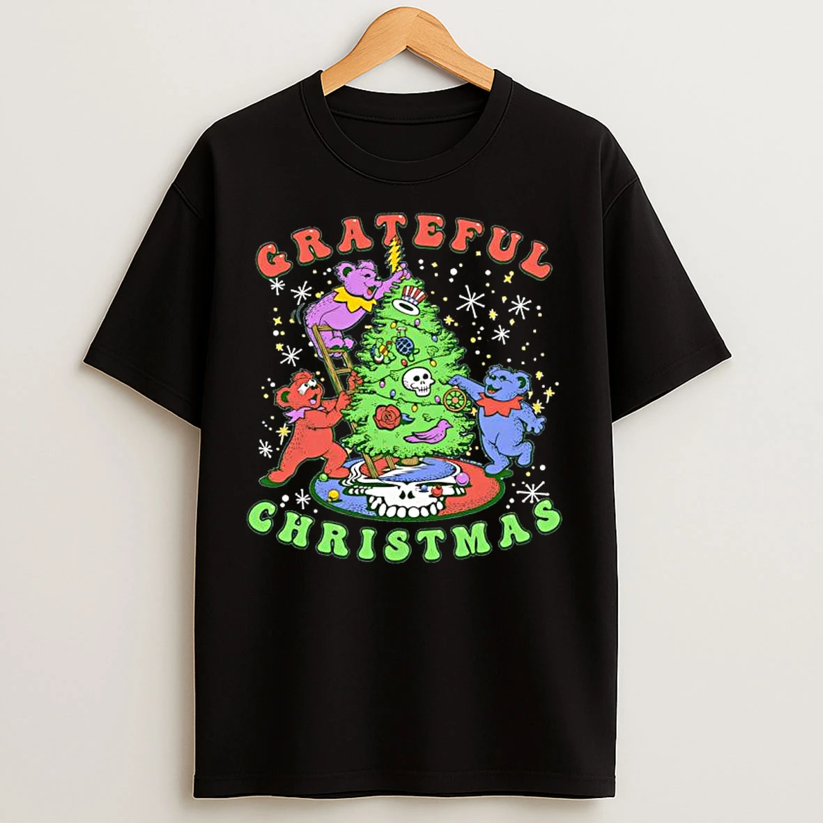 Classic Steal Your Face Skull Grateful Dead Dancing Bears Christmas T Shirts