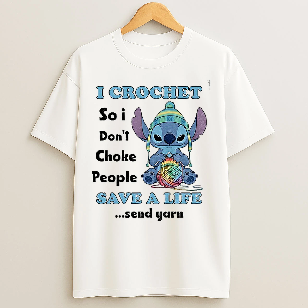Classic Stitch I Crochet So I Dont Choke People Save A Life Send Yarn T Shirts