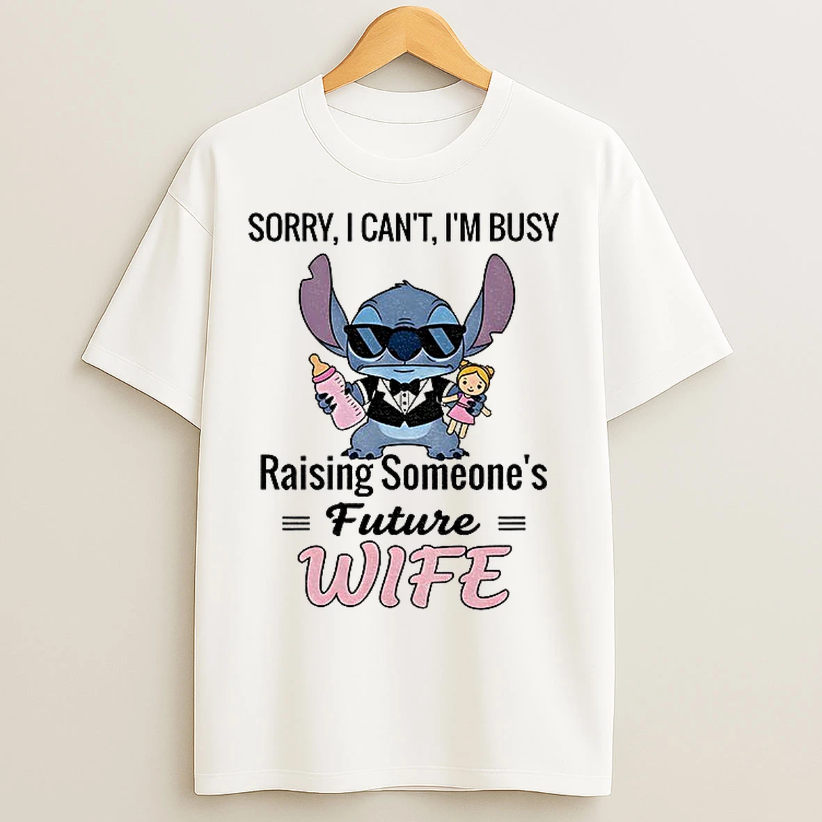 Classic Stitch Sorry I Cant Im Busy Raising Someones Future Wife T Shirts