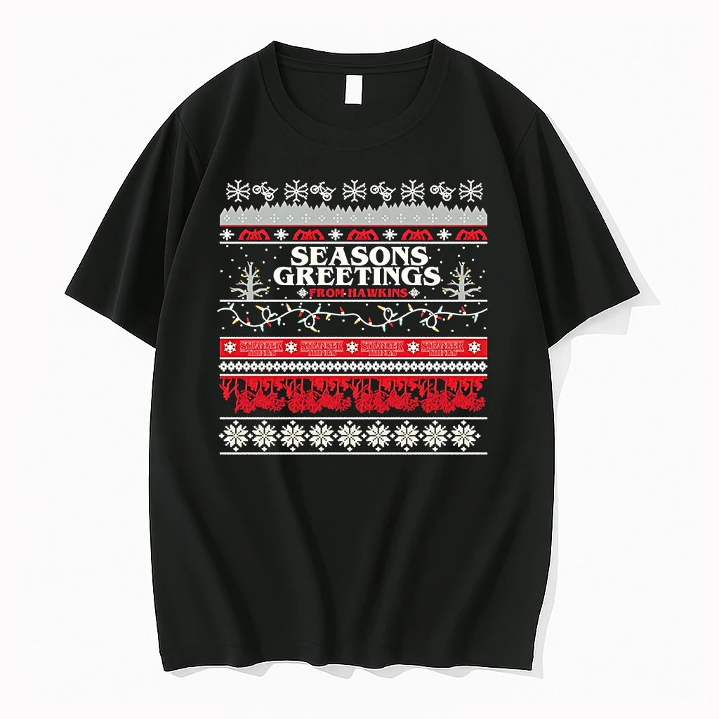 Classic Stranger Things Seasons Greetings From Hawkins Ugly Christmas T Shirts