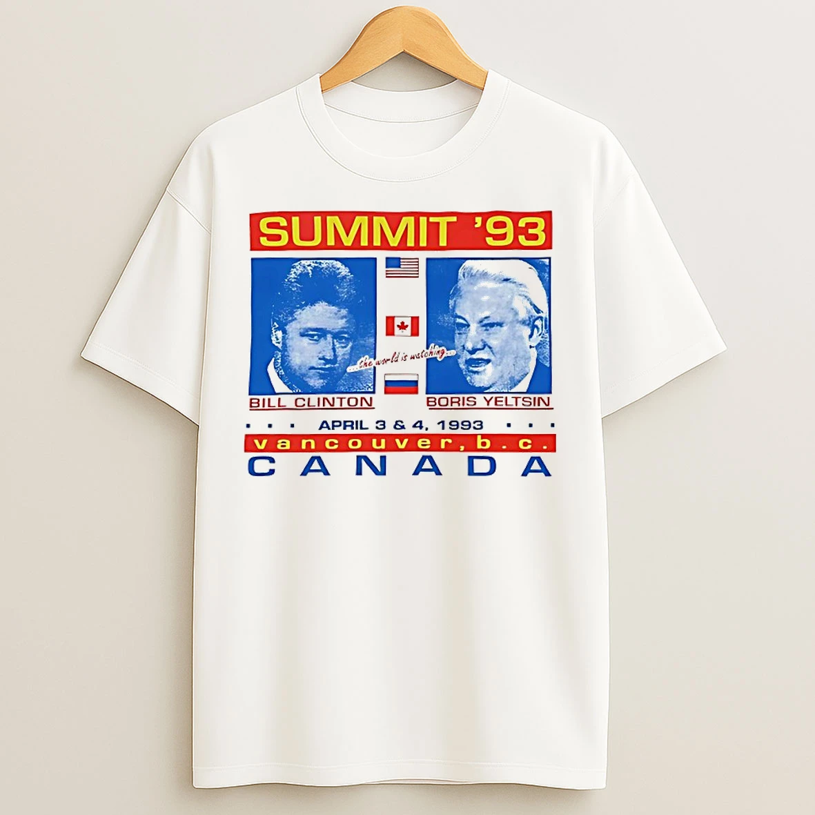 Classic Summit 93 Bill Clinton Vs Boris Yeltsin Canada 1993 T Shirts