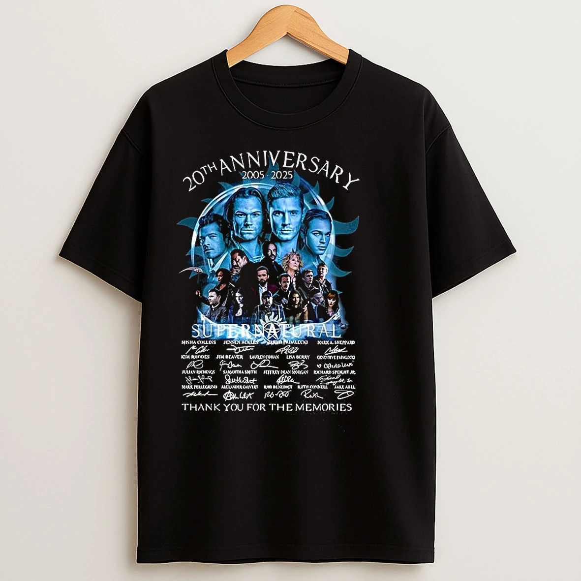 Classic Supernatural 20th Anniversary 2005 2025 Thank You For The Memories Signature T Shirts
