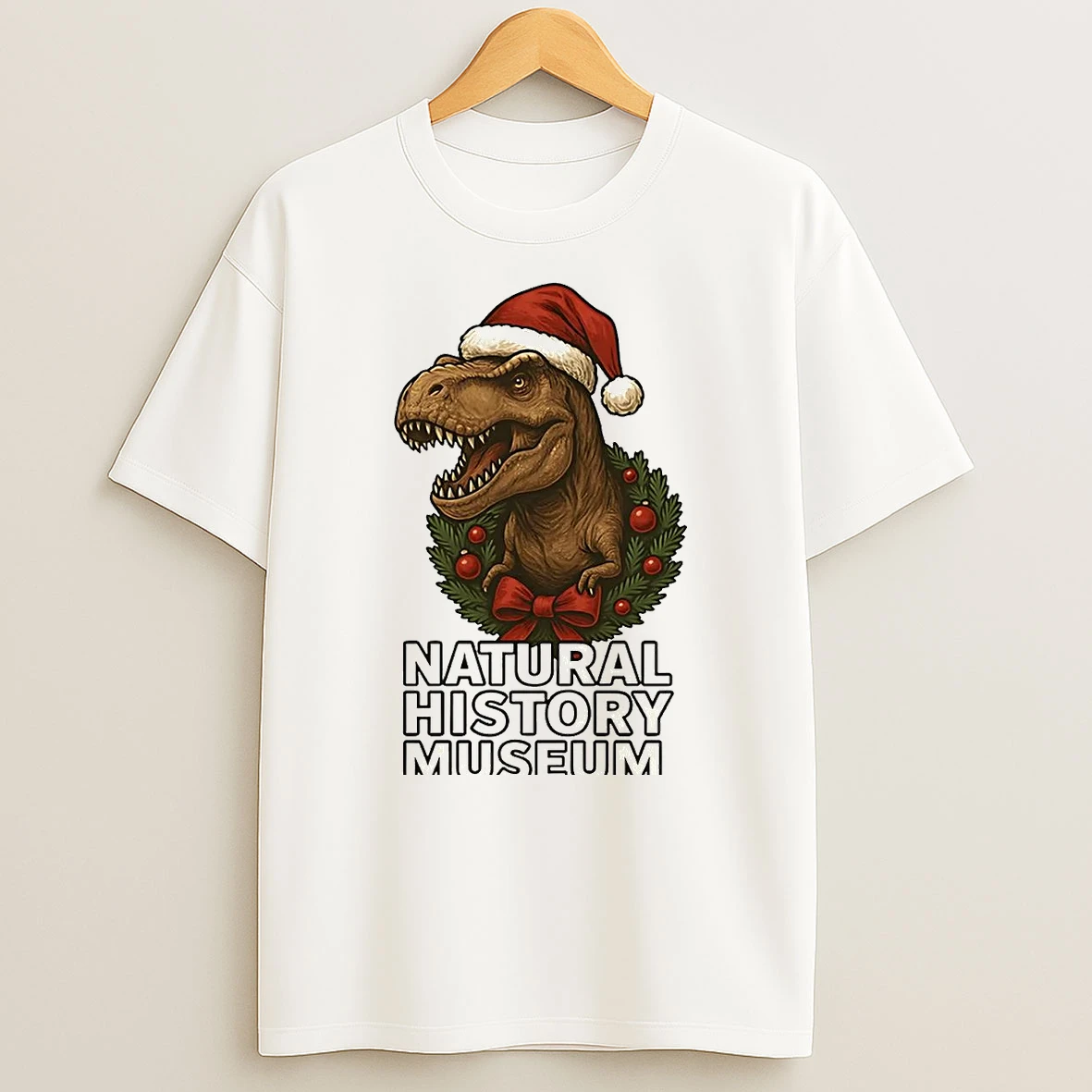 Classic T Rex Natural History Museum Christmas T Shirts