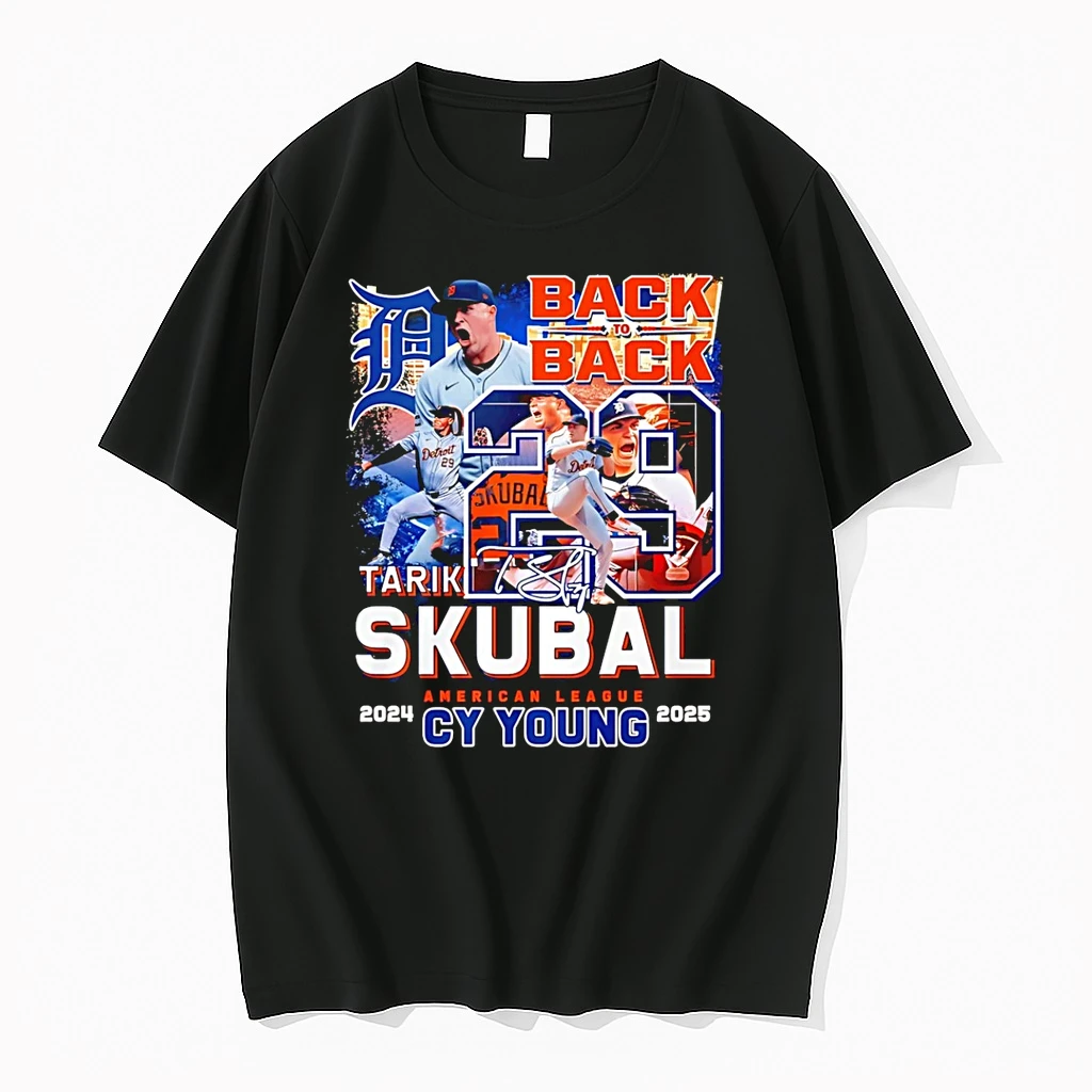Classic Tarik Skubal Detroit Tigers 2024 2025 American League Cy Young Back To Back T Shirts