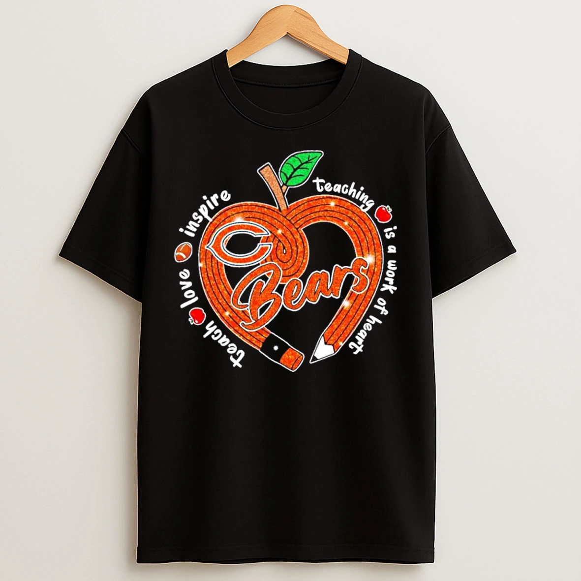 Classic Teach Love Inspire Teaching Is A Work Of Heart Bears T Shirts