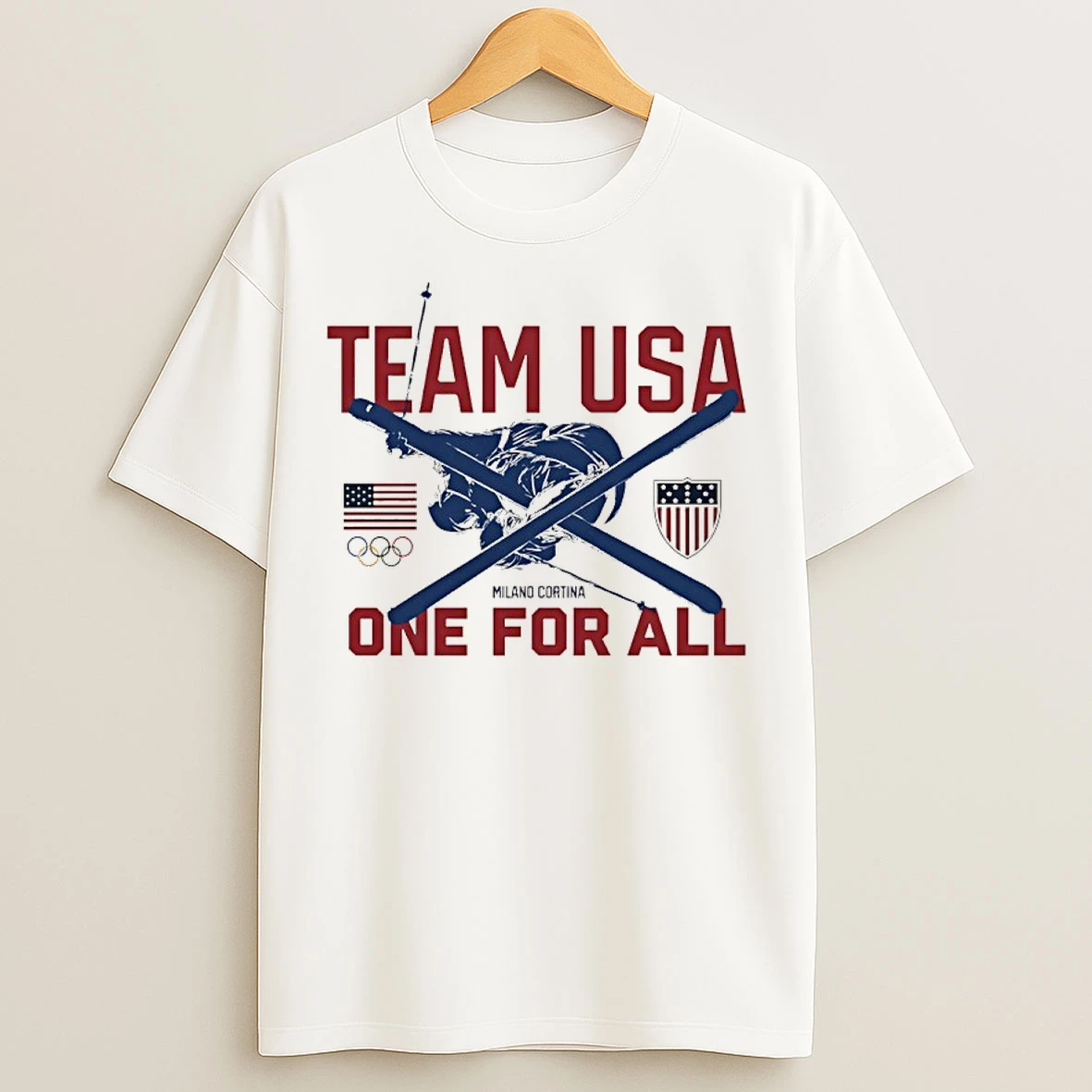 Classic Team Usa One For All Milano Cortina 2026 Winter Olympics Freestyle Skiing T Shirts
