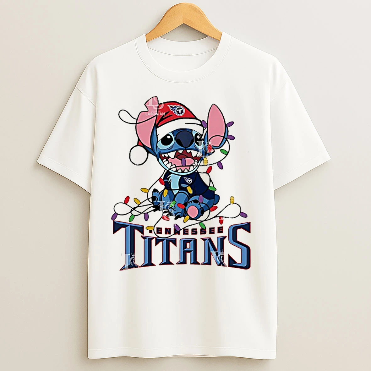 Classic Tennessee Titans With Stitch Christmas Lights T Shirts