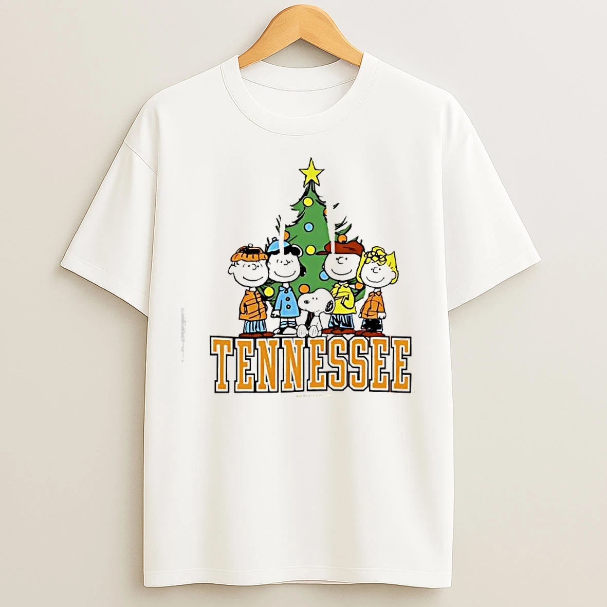 Classic Tennessee Volunteers Peanuts Characters Christmas Tree T Shirts