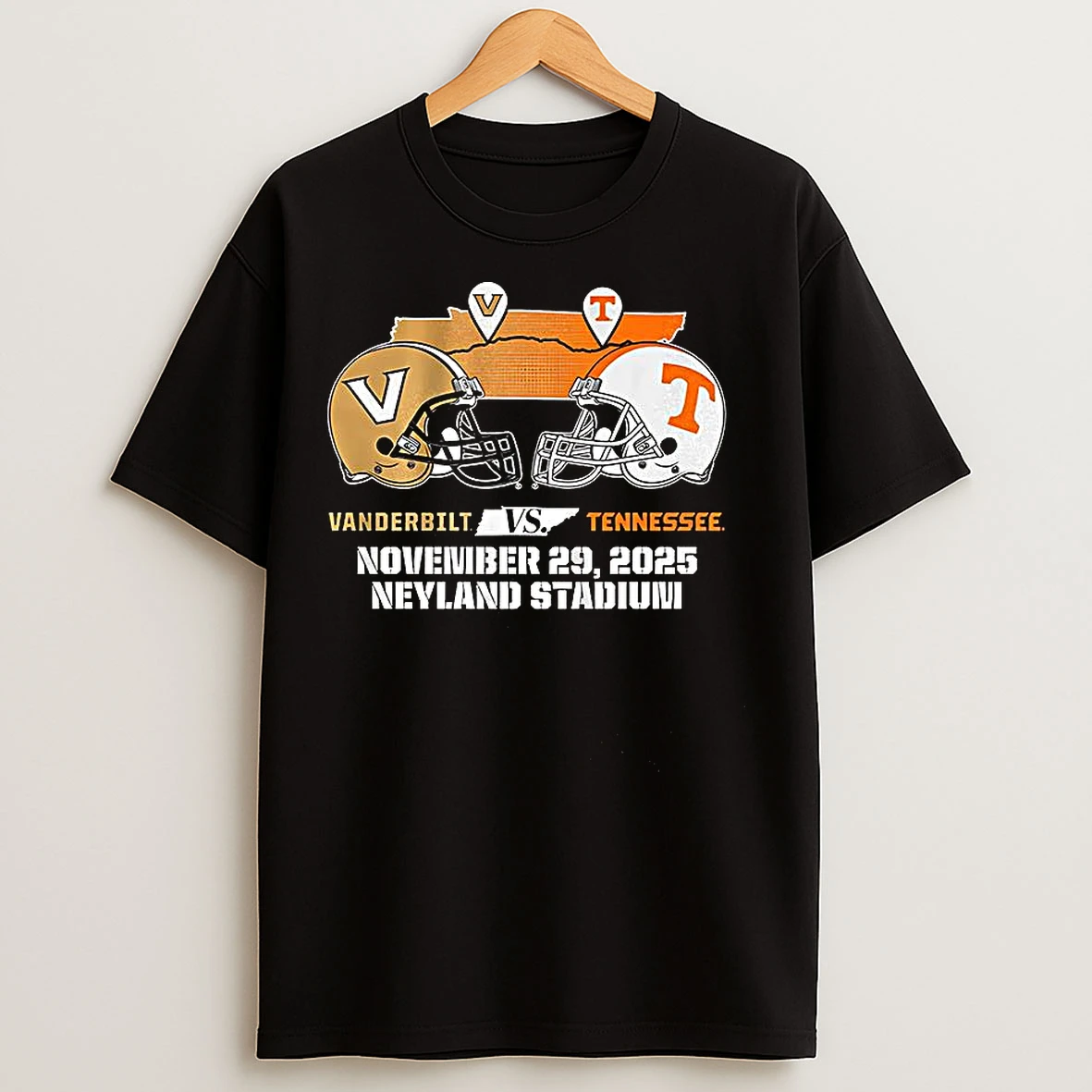 Classic Tennessee Volunteers And Vanderbilt Commodores Football 2025 Matchup Neyland Stadium T Shirts