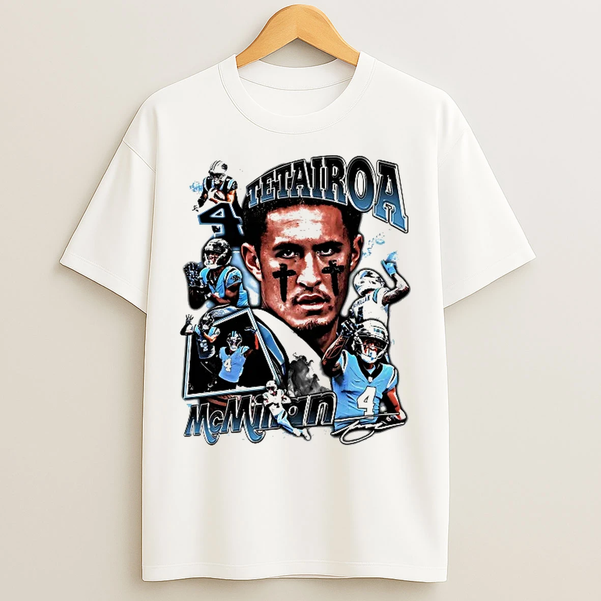 Classic Tetairoa Mcmillan Picture Collage Carolina Panthers T Shirts