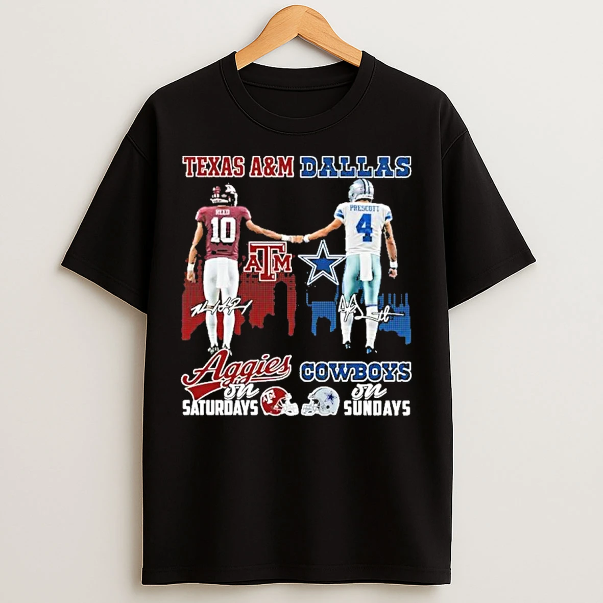 Classic Texas Am Dallas Aggies Cowboys Player Vintage T Shirts