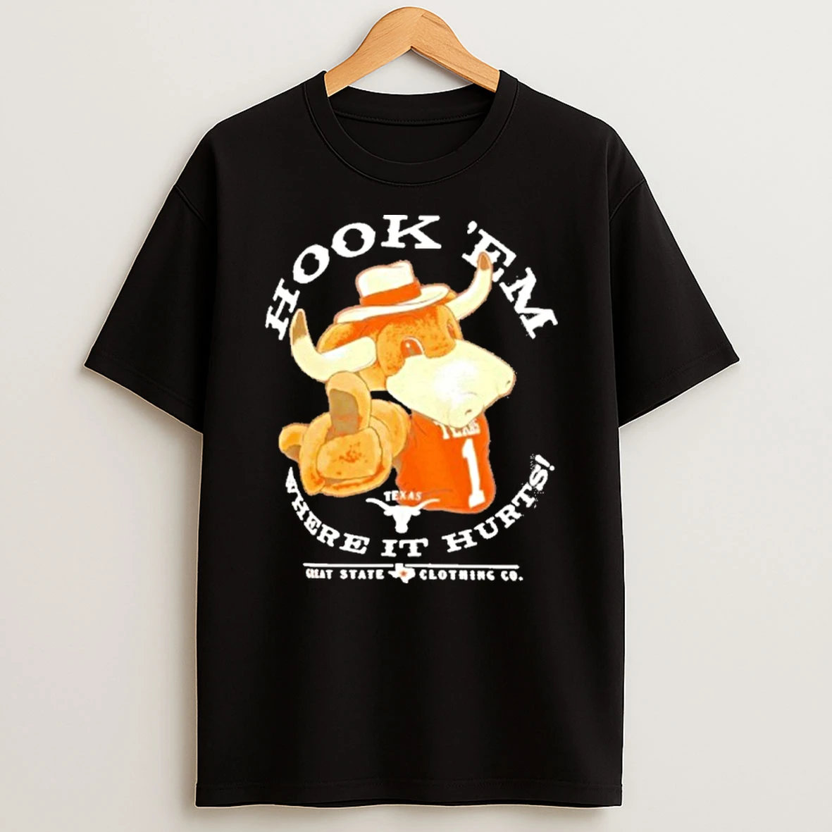 Classic Texas Longhorns Hook Em Where It Hurts Mascot T Shirts
