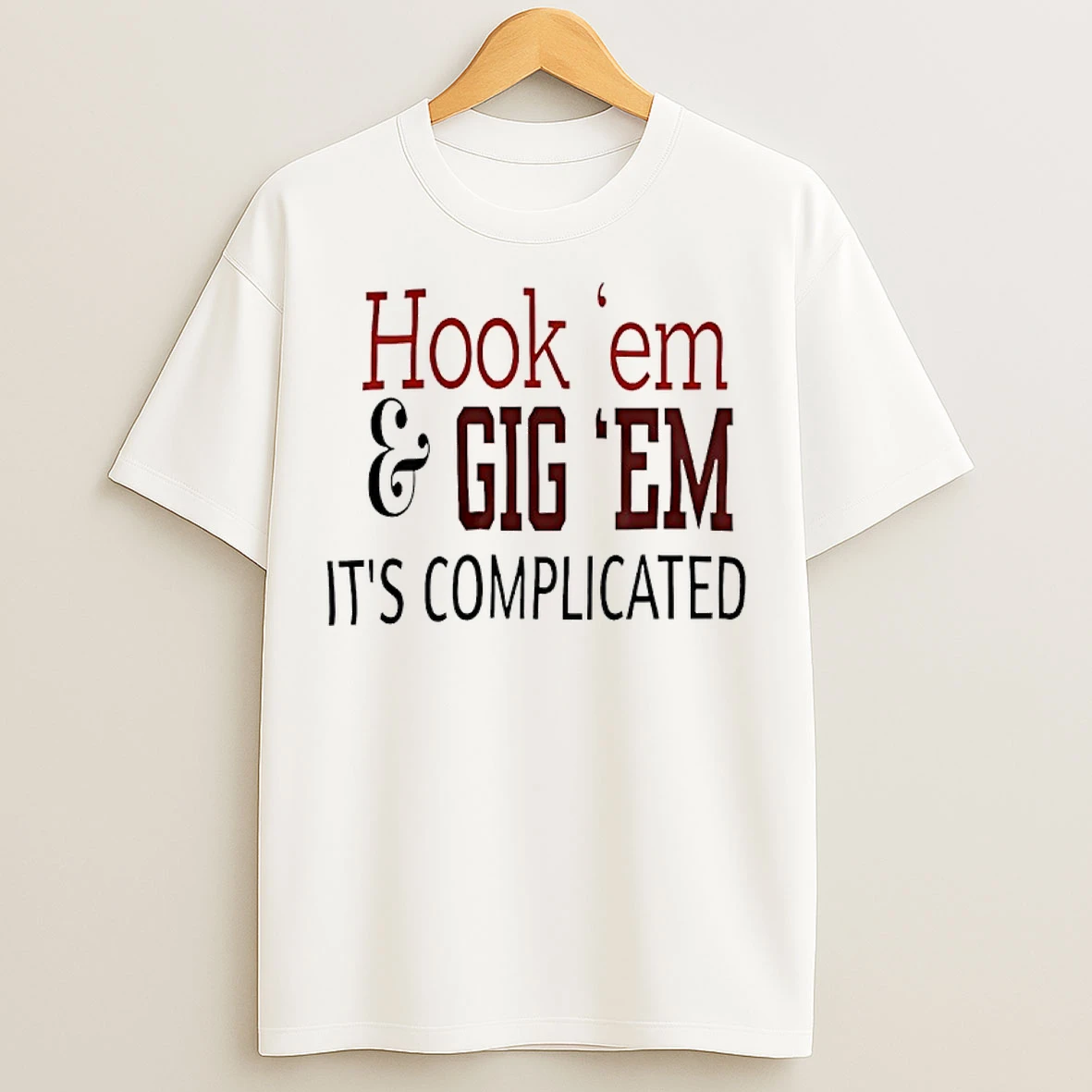 Classic Texas Longhorns Vs Texas Am Aggies Hook Em And Gig Em Its Complicated T Shirts