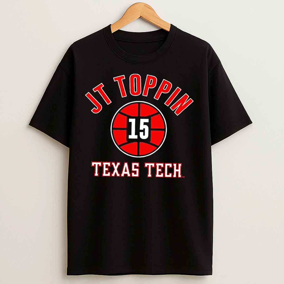 Classic Texas Tech Basketball Jt Toppin Name Number Ball 15 T Shirts