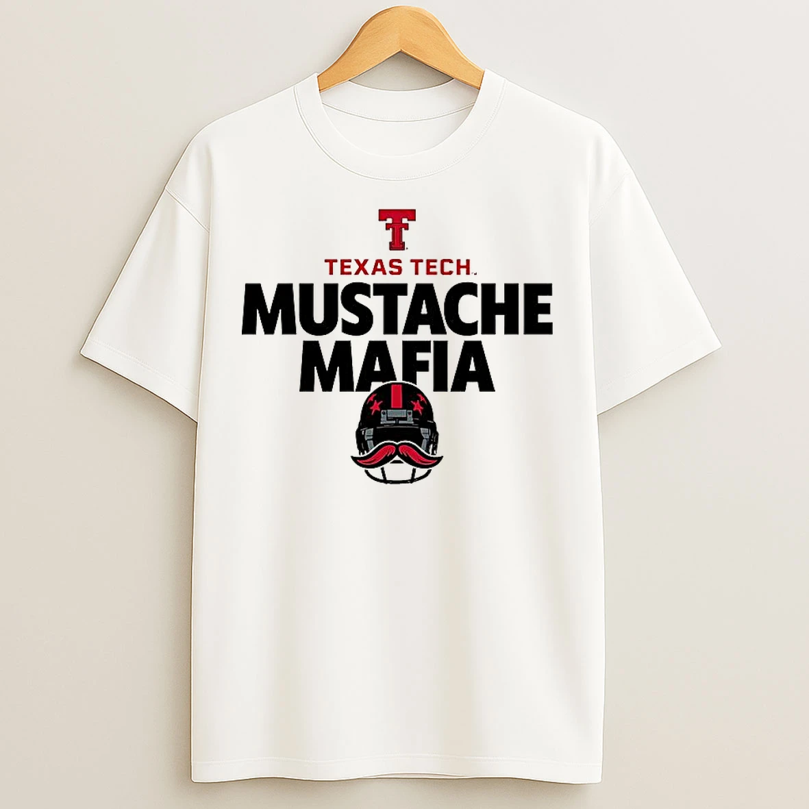 Classic Texas Tech Red Raiders Football Mustache Mafia Logo T Shirts