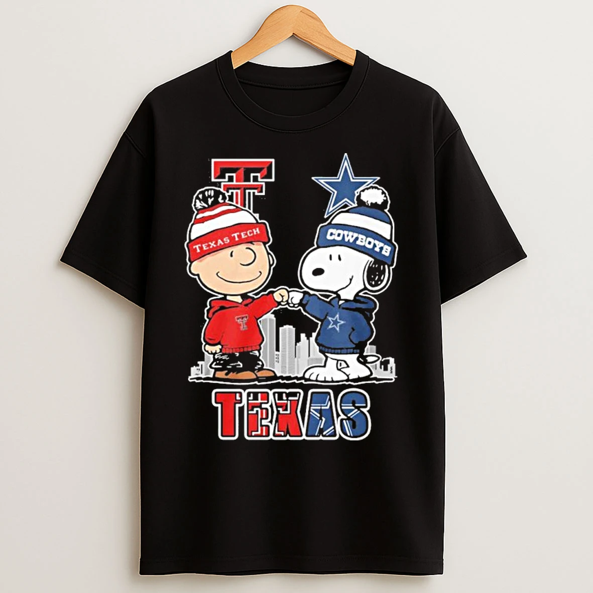 Classic Texas Tech Vs Cowboys X The Peanuts Fist Bump T Shirts