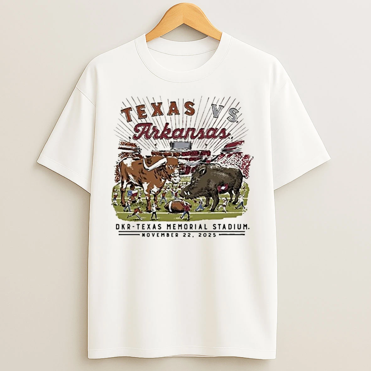Classic Texas Vs Arkansas Dkr Texas Memorial Stadium Nov 22 2025 T Shirts