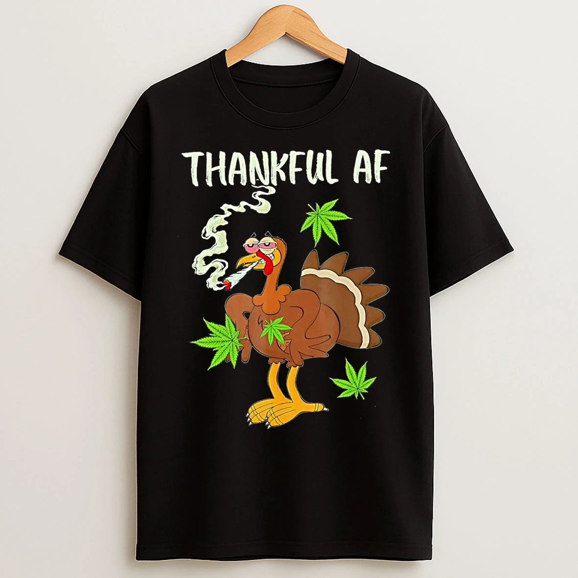Classic Thankful Af Turkey Smoking Weed T Shirts