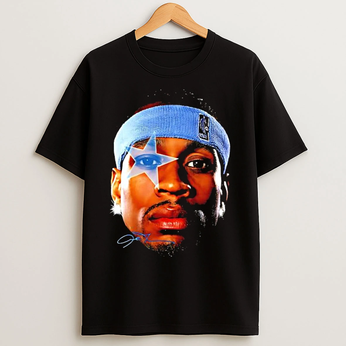Classic The Answer Iverson Star Face Graphic Signature T Shirts