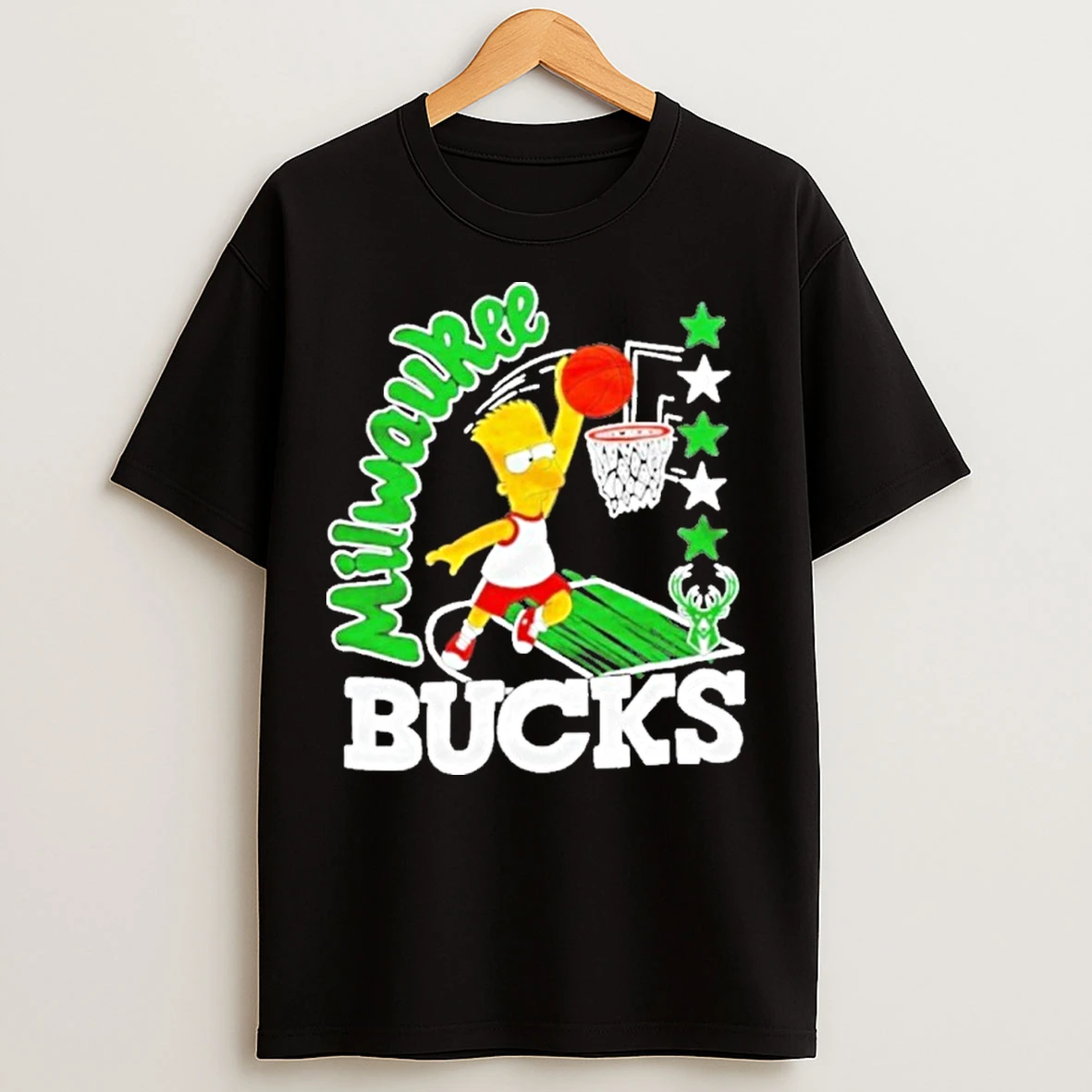 Classic The Bart Simpson X Milwaukee Bucks Nba T Shirts