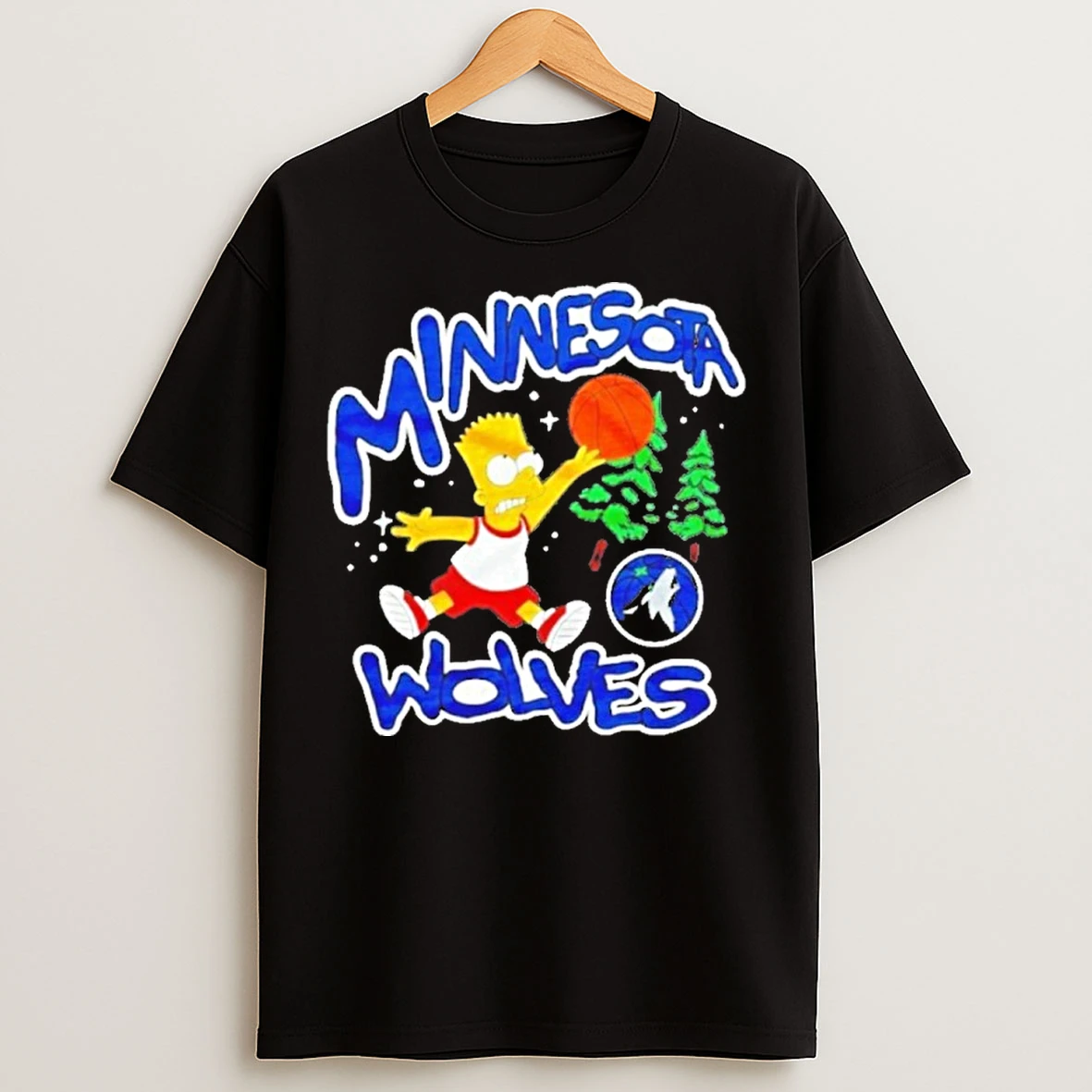 Classic The Bart Simpson X Minnesota Timberwolves Nba T Shirts