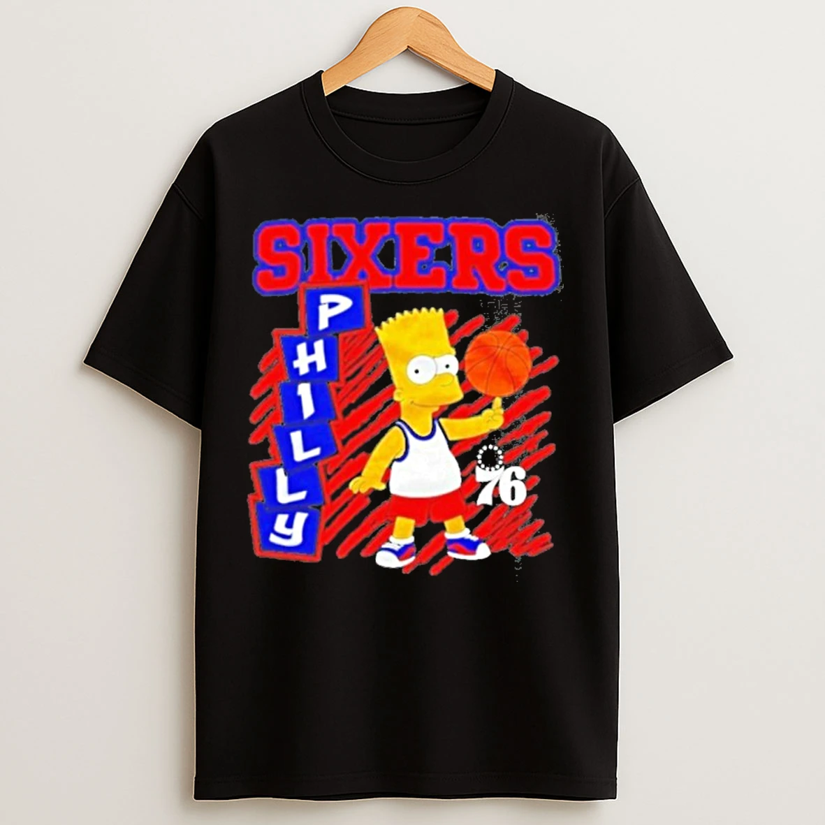 Classic The Bart Simpson X Philadelphia 76ers Nba T Shirts