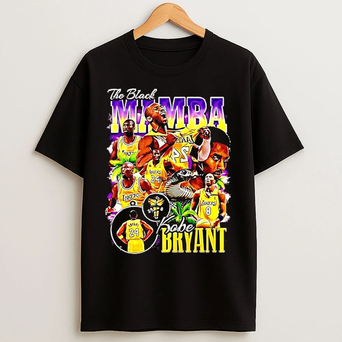 Classic The Black Mamba Kobe Bryant La Lakers Graphic T Shirts