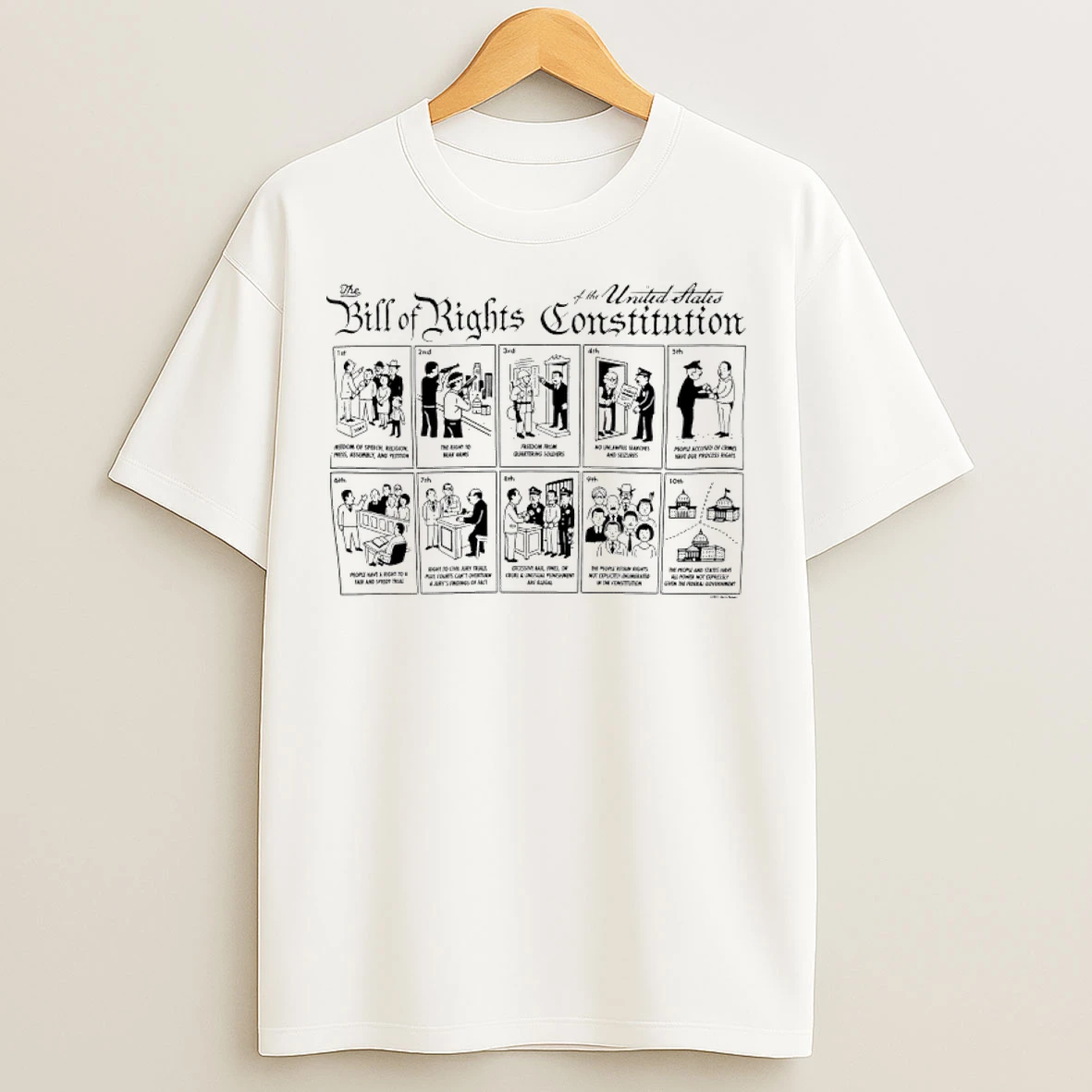 Classic The Illustrated Bill Of Rights Ringer 25 T Shirts