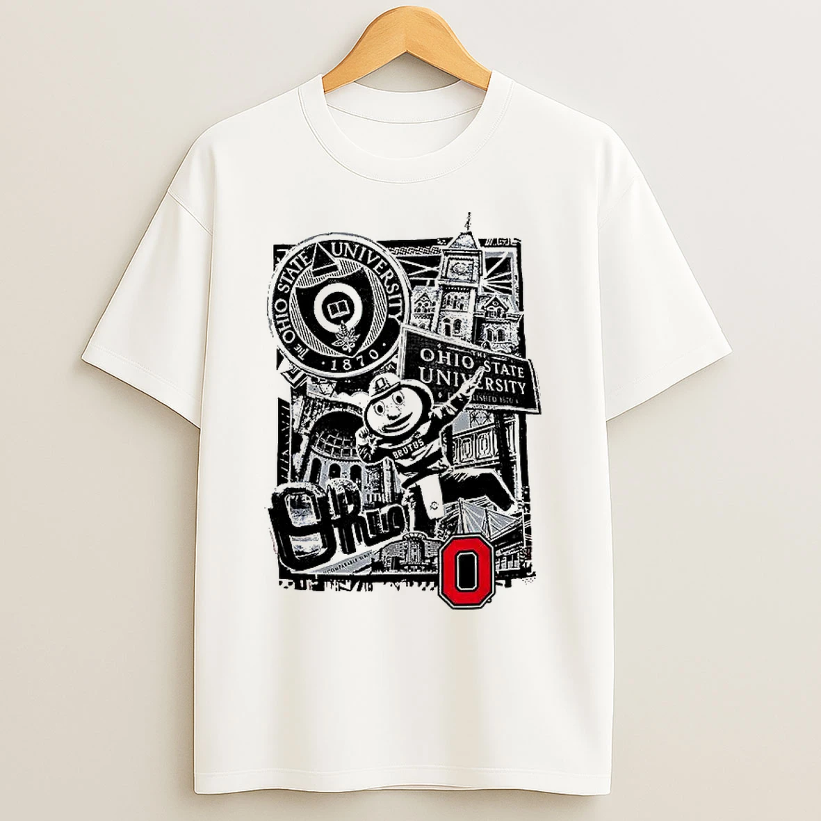Classic The Ohio State University Buckeyes Landmark Collage Graphic T Shirts