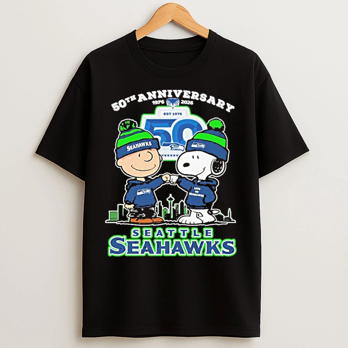 Classic The Peanuts 65th Anniversary 1960 2025 Seattle Seahawks T Shirts