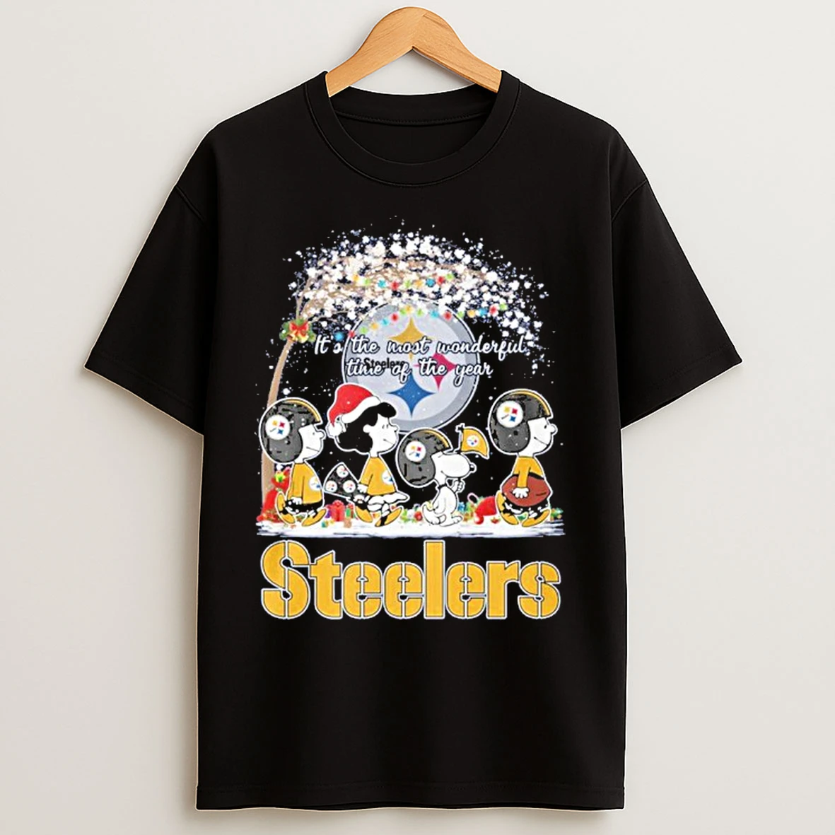 Classic The Peanuts Christmas Its The Most Wonderful Time Of The Year Pittsburgh Steelers T Shirts
