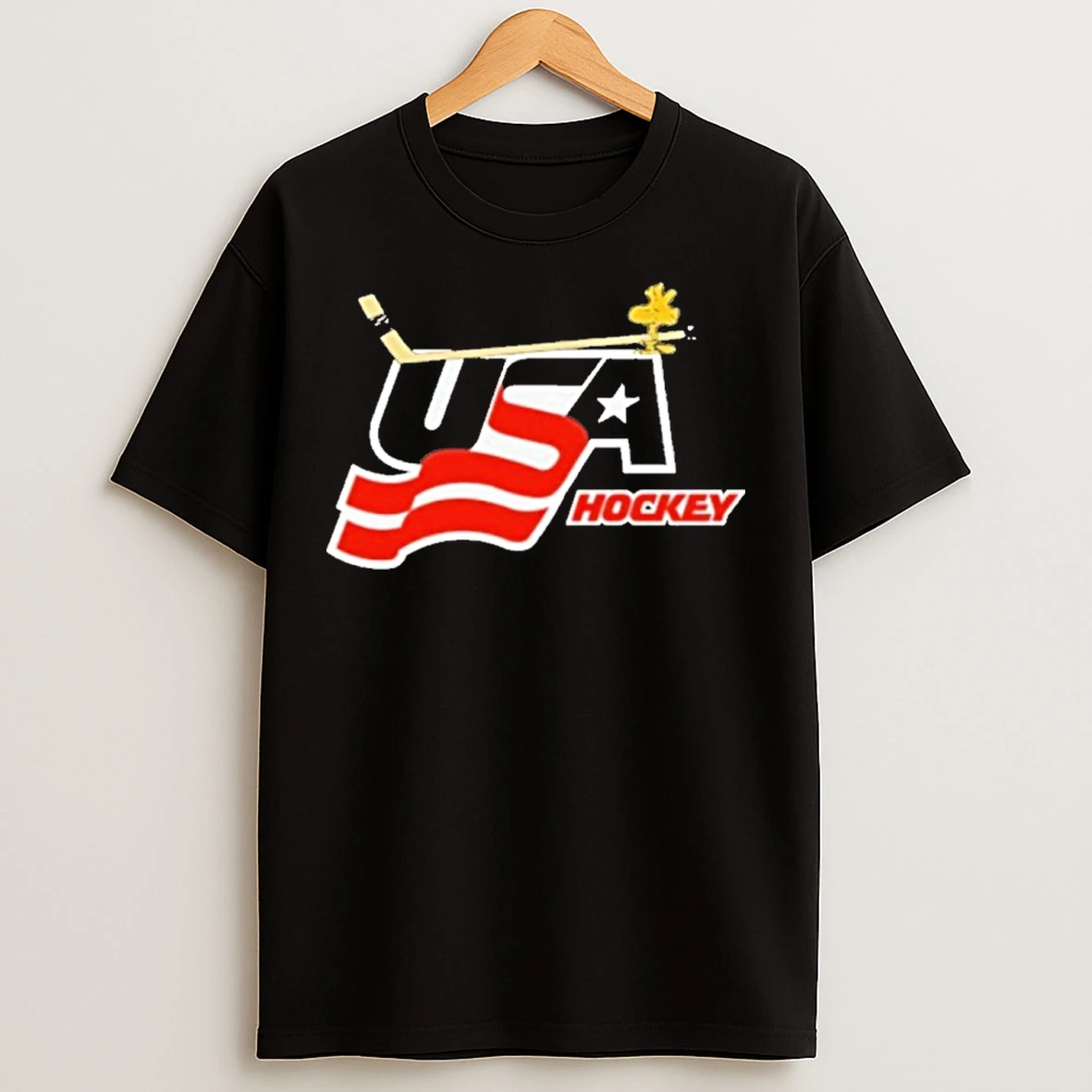 Classic The Peanuts Woodstock X Usa Hockey Logo T Shirts