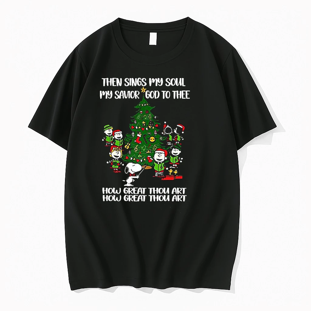 Classic The Peanuts Then Sings My Soul My Savior God To Thee Christmas Tree T Shirts